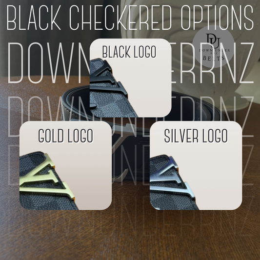Black Checkered Belts (3 Logo Options)