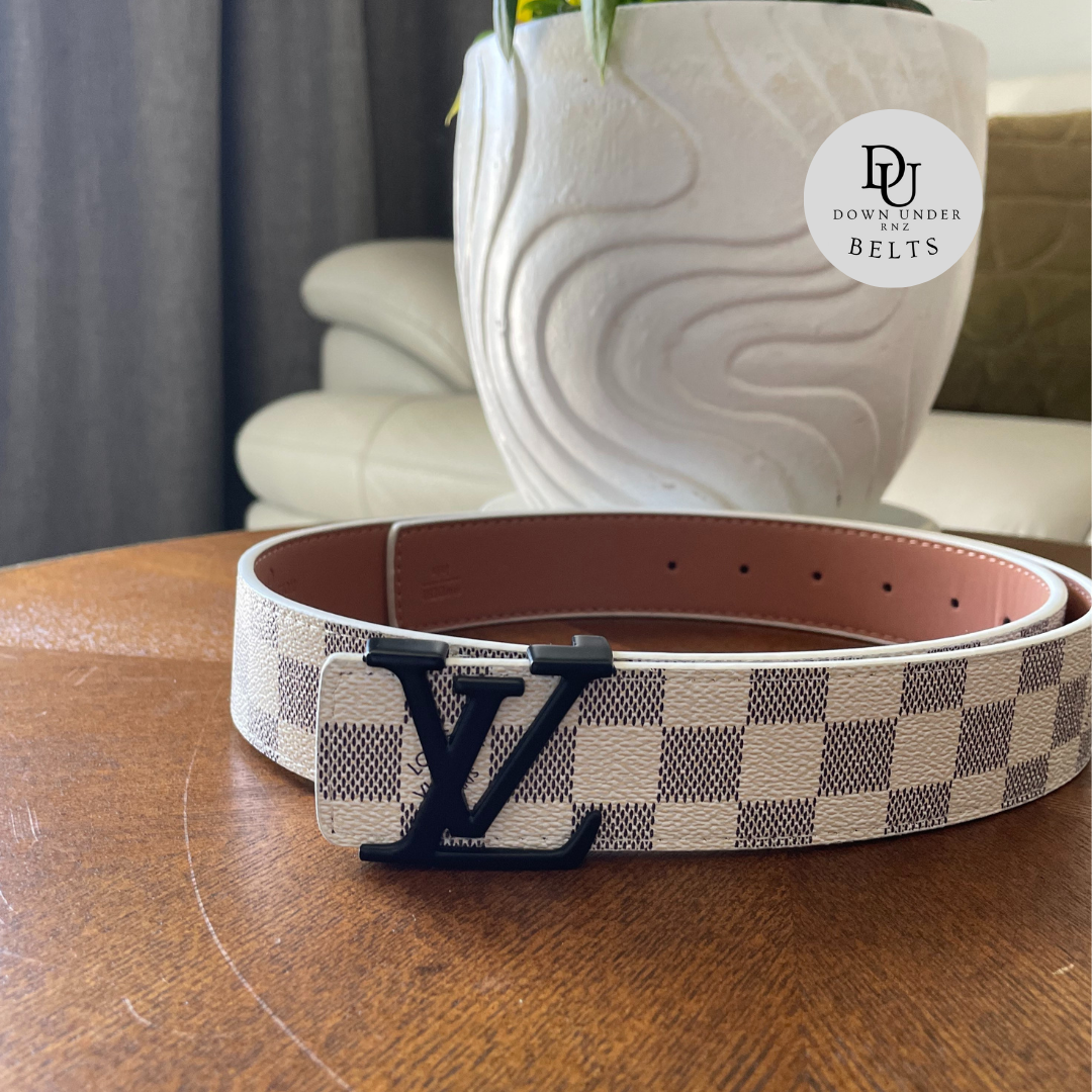 White Checkered Belts (3 Logo Options)