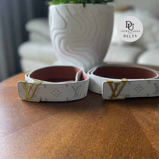 White Pattern Belts (3 Logo Options)