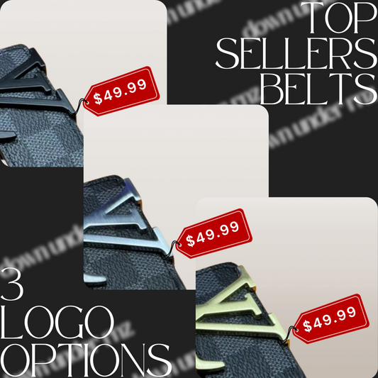 Black Checkered Belts (3 Logo Options)