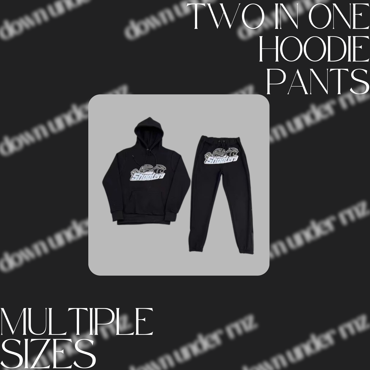 Black Trap Hoodie & Pants (2-in-1 Bundle)