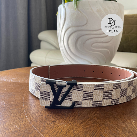 White Checkered Belts (3 Logo Options)